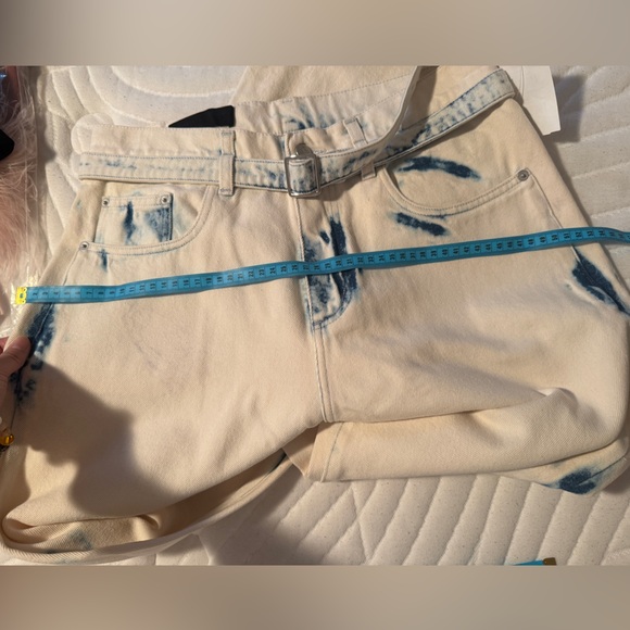 Proenza Schouler Ellsworth Bleached Boyfriend Jeans with Belt size29